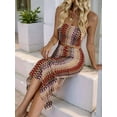 thumbnail image 5 of Women'S Summer Colorful Striped Tube Top Dress Set Two Piece Suit Wine Red S, 5 of 10