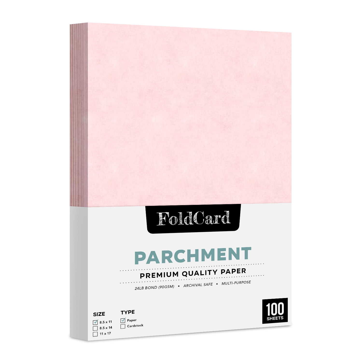 S Superfine Printing Pink Stationery Parchment Paper, A4-8.3 x 11.7, 60lb  / 90gsm Text 50 Sheets