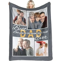 Custom Blanket with Picture Customized Blankets with Photos Personalized Gifts for Birthday Anniversary Christmas New Year, 10 Photos, 50x60 Inch(Minky Fleece)