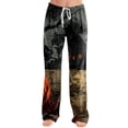 thumbnail image 2 of Womens Pajama Pants Halloween Castle & Witch Print Stretch Elastic Waist Casual Sleep Pants, 2 of 5
