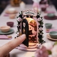thumbnail image 6 of Halloween Wooden Door Decor, Pink Ghost Cauldron Theme, 1 Piece Resin Figurine Ornament, Spooky Welcome Decor for Halloween Party Home Tabletop Porch Holiday Decoration, 6 of 6