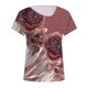 thumbnail image 1 of Gibobby Camisetas Mujer Baratas Manga Corta Camiseta manga corta con estampado flores y cuello inclinado suelto para mujer a la moda verano(I,CH), 1 of 4
