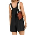 thumbnail image 6 of Douhoow Shorts Overalls for Women Sleeveless Solid Loose Jumpsuits Baggy Romper with Pockets, 6 of 9