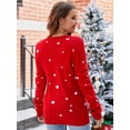 thumbnail image 3 of Women's Tops Santa Pullover Sweater Autumn And Winter Letter Embroidery Christmas Red Sweaters Long Sleeve Crew Neck Clothes, 3 of 6