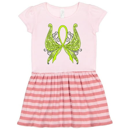 

Inktastic Lymphoma Awareness with Butterfly Ribbon Words Gift Toddler Girl Dress