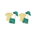 thumbnail image 2 of Gupgi 3 Piece Baby Toddler Boy Rash Guard Set, Kids Swimsuit Short Sleeve Tops Turtle Print Swim Trunks Swim Cap, 2 of 9