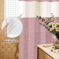 thumbnail image 3 of No Hook Shower Curtain, Vintage Nude Pink Shower Curtains for Bathroom with See Through Top Window, Farmhouse Retro Solid Color Linen Texture Waterproof & Washable Bath Curtain 60"x72", 3 of 9