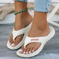 thumbnail image 3 of Men's Flip Flops with Arch Support Comfortable Non Slip Beach Sandals Water-proof Walking Slides for Pool White Size 9, 3 of 5