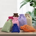 thumbnail image 4 of Bolsa de regalo de Navidad para guardar joyas, bolsita con cordón, bolsa de lino de imitación, 4 of 6