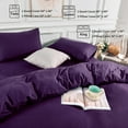 thumbnail image 3 of NEXHOME PRO Duvet Cover Set 100% Cotton Organic Jersey Knit - 2 Pieces Bedding Sets Soft Breathable Comforter Cover with Zipper Closure Twin Size, Dark Purple (Comforter Not Included), 3 of 5