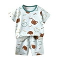 thumbnail image 2 of Penkiiy Kids Summer Animal Print Outfit 2-Piece Set - Ultra-Soft & Breathable Cotton T-Shirt + Shorts for Boys & Girls, 2 of 4