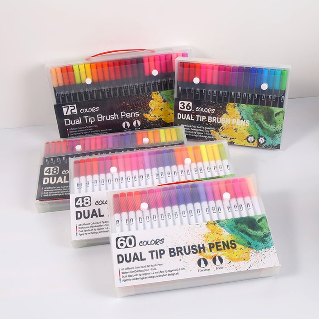 36/48/60/72/100 Colors Watercolor Pen Brush Pen Double Ends Markers forAdu1t