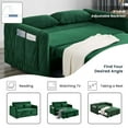 thumbnail image 5 of DEALTOPS 55" Modern Pull Out Loveseat Sofa Bed with 2 Detachable Arm Pockets, Green, 5 of 9