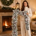 thumbnail image 7 of RBCKVXZ 6 Ft White Christmas Norfolk Pine Garland, 3 Fork Dense Real Touch Pine Garland Ornament, Realistic Artificial Pines Greenery Garlands for Christmas Holiday Mantle Fireplace Table Home Decor, 7 of 7