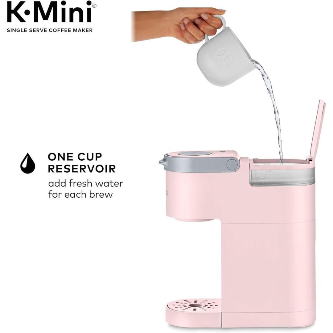 Restored Keurig K-Mini Single Serve Coffee Maker with 6-12Oz Cup Sizes, Quick Brewing, and Removable Drip Tray, Dusty Rose (Refurbished)