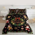 thumbnail image 3 of Homewish Chic Christmas Wreath Queen Comforter Set,Cute Santa Claus Bedding Sets,Cartoon Gingerbread Man Bedding Comforter Set For Girls Kids,Microfiber Bedroom Decor Reversible,3-Piece, 3 of 9