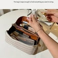 thumbnail image 6 of Luxury cosmetic bag with gold zipper - Elegant white cosmetic organizer with top handle closure, spacious interior, suitable for travel, everyday use, and special occasions - Durable synthetic leathe, 6 of 20