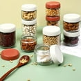 thumbnail image 4 of Povinmos White Glass Stackable Airtight Fruit Food Storage Jar (2 Count), 4 of 9