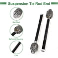 thumbnail image 5 of 6pcs Front Suspension Kit Inner Outer Tie Rod End with Boot for Dodge Dakota for Dodge Durango, 5 of 6