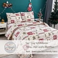 thumbnail image 2 of Green Essen Christmas Quilt King Size Snowflake Bedding Set Lightweight Microfiber Bedspread Plaid Patchwork Coverlet with 2 Pillowcases for Home Decor, 2 of 9