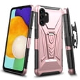 thumbnail image 5 of Galaxy Wireless for Samsung Galaxy A13 5G Case with Tempered Glass Screen Protector Hybrid Cover with Kickstand Phone Belt Clip Holster - Rose Gold, 5 of 8