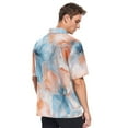 thumbnail image 4 of Ckdifva Orange Blue Flowers Mens Button Down Short Sleeve Shirt Casual Shirts Beach Hawaiian Shirts, 4 of 8
