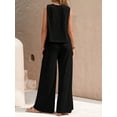 thumbnail image 4 of MOSHU Two Piece Lounge Sets for Women Loose Fit Tank Tops and Wide Leg Pants with Pockets Solid Summer Sets, 4 of 9