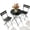 Black, variant on Huisuilinss Bistro Table And Chairs Set Of 2,3 Piece Patio Bistro Set,Metal Folding Bistro Set,Outdoor Patio Furniture Set For Balcony Yard Garden Poolside,No Assembly Need