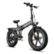 DOCROOUP DS2 Electric Bicycle for Adults 7 Speed 5 Gear Modes Folding Ebike with Detachable 48V12A Lithium Battery up to 32MPH 20 "4.0 Fat Tires Mountain Beach Snow Aluminum Folding Bicycles