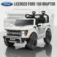 thumbnail image 3 of 24V 2 Seater Ride on Toys for Big Kids, Licensed Ford F 150 Raptor Ride on Cars with Remote Control, Bluetooth, FM Radio, LED Lights, 4 Wheels Suspension, Electric Car for Kids Boys Girls 3-8, White, 3 of 10