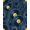 Navy Blue Gold, Pattern 9, variant on ODIKA 8'x10' Washable Area Rug Record Retro Vintage Music Spinning Grooves Concentric Disc Vinyl Cd Playful for King Size Bedroom Under Bed, Master Suite, Non-Shedding, Easy Care