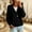 Black, variant on Women Loose Fit Shawl Collar Cable Knit Cardigan Button Front Long Sleeve Casual Knit Outerwear, M