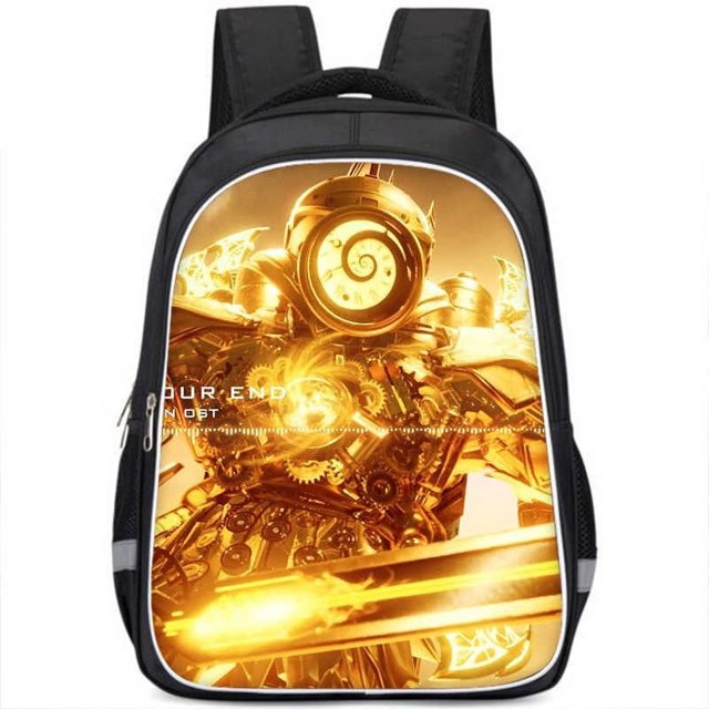 New Titan Clockman Backpack Sword-holding Titan Clockman Schoolbag Large Capacity Double-layer Primary School Kindergarten Backpack