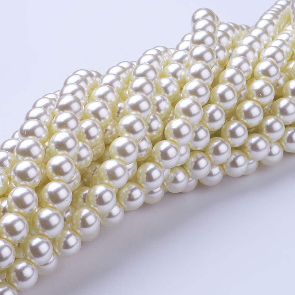 Glass Pearl Beads Strands Pearlized Round Creamy White 10mm Hole: 1mm about 80pcs/strand 32 inch 15Strand