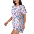 thumbnail image 2 of Susaid Sea Shells 3 Print Women's Pajama Set, Button-Up Sleepwear with Elastic Waist Shorts, Perfect for Lounging, Yoga, Beach, and Casual Wear-XX-Large, 2 of 7