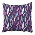 thumbnail image 1 of RYLABLUE Taie d'Oreiller Boho Violette Colorée Mignonne avec Variété de Plumes Rouge Américain Aztèque Belle Bohème Foncée 18x18 Pouces, 1 of 1