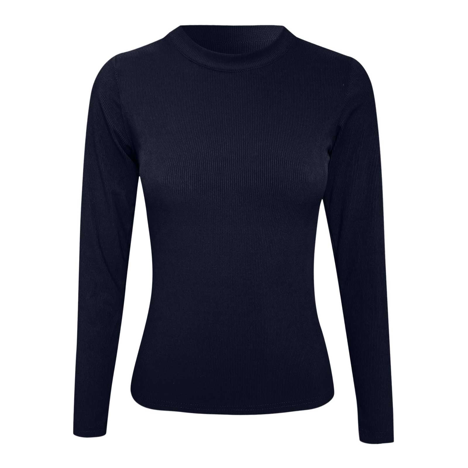 AUHEGN T-shirt Léger à Col Roulé Et Manches Courtes Pour Femme (S-XXL), Moutarde, Taille M