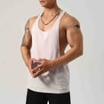 thumbnail image 4 of QSAWXQZ Men's Cotton Racerback Tank Top Sleeveless Scoop Neck Solid Stretchy Lightweight Deep Cut Gym Muscle Casual Workout Vest L, 4 of 5
