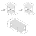thumbnail image 6 of Pemberly Row Farmhouse Coffee Table With Set of 2 End Tables and Drawers, 6 of 9