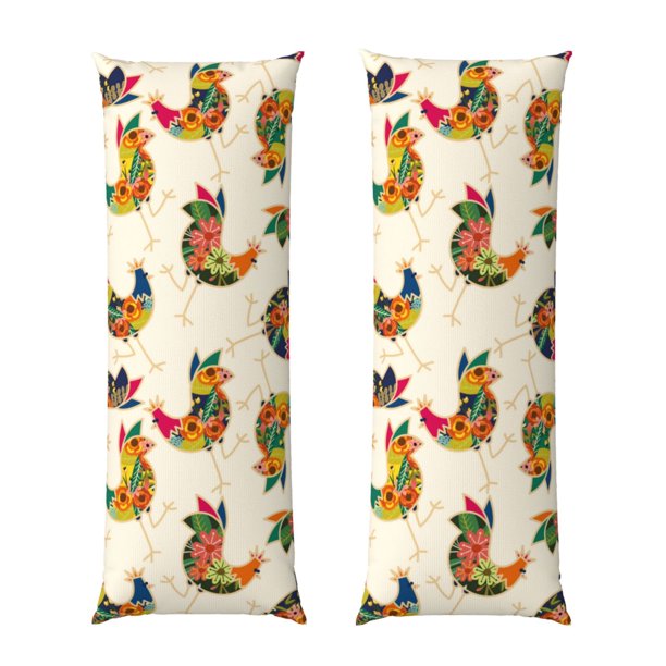 Balery Boho Chicken Funda Protectora para Almohada Corporal de Algodón Hipoalergénico con Cierre(55 x 21 pulgadas), Almohadas No Incluidas