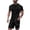 Black, variant on ZZwxWA Men Short Sets Outfits 2 Piece Casual Shirt and Shorts Set Casual Patchwork Tee Shirts Elastic Waist Shorts Sportwear up to 65% Off