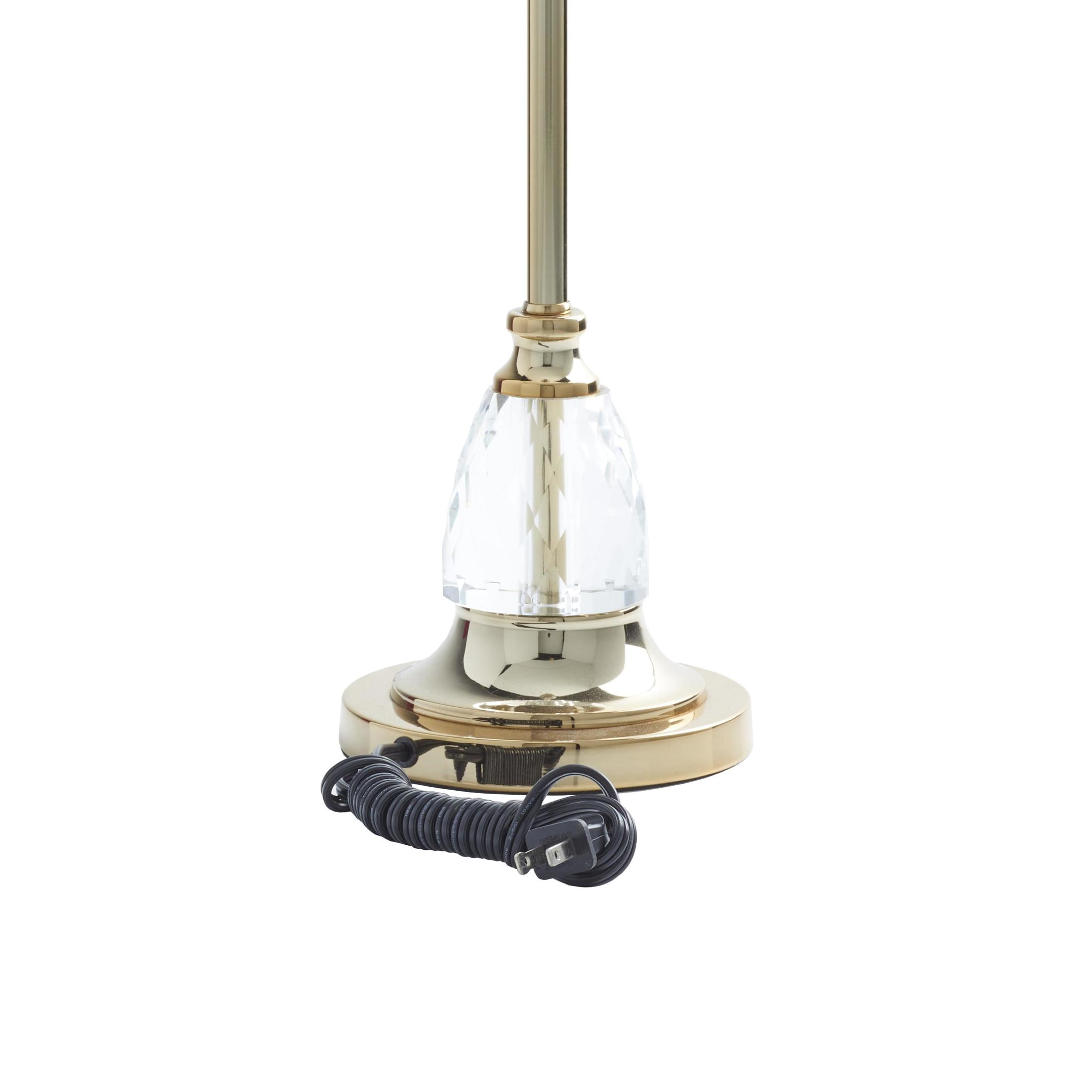 DecMode 31" Gold Buffet Lamp with Black Fabric Shade