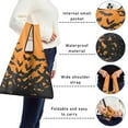 thumbnail image 5 of 5 Pack Foldable Shopping Bag,Halloween Bat Silhouette Pattern Reusable Grocery Bags with Pockets,Large Reusable Tote Bags with Handles Waterproof & Lightweight, 5 of 6
