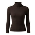 thumbnail image 4 of Chandail Côtelé pour Femmes Taille Unique Col Roulé Élégant Tricoté Manches Longues Ajusté Automne Hiver, 4 of 4