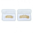thumbnail image 6 of QQTDFG 14K Gold Plated CZ Teeth Grillz Hip Hop Top Bottom Mouth Silver Grill Set Custom-Style C-Gold-Top, 6 of 9