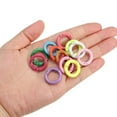 thumbnail image 4 of Uxcell 20mm Metal Spring O Rings Zinc Alloy Snap Clip Round Trigger Keyrings Buckle Purple 12 Pcs, 4 of 5