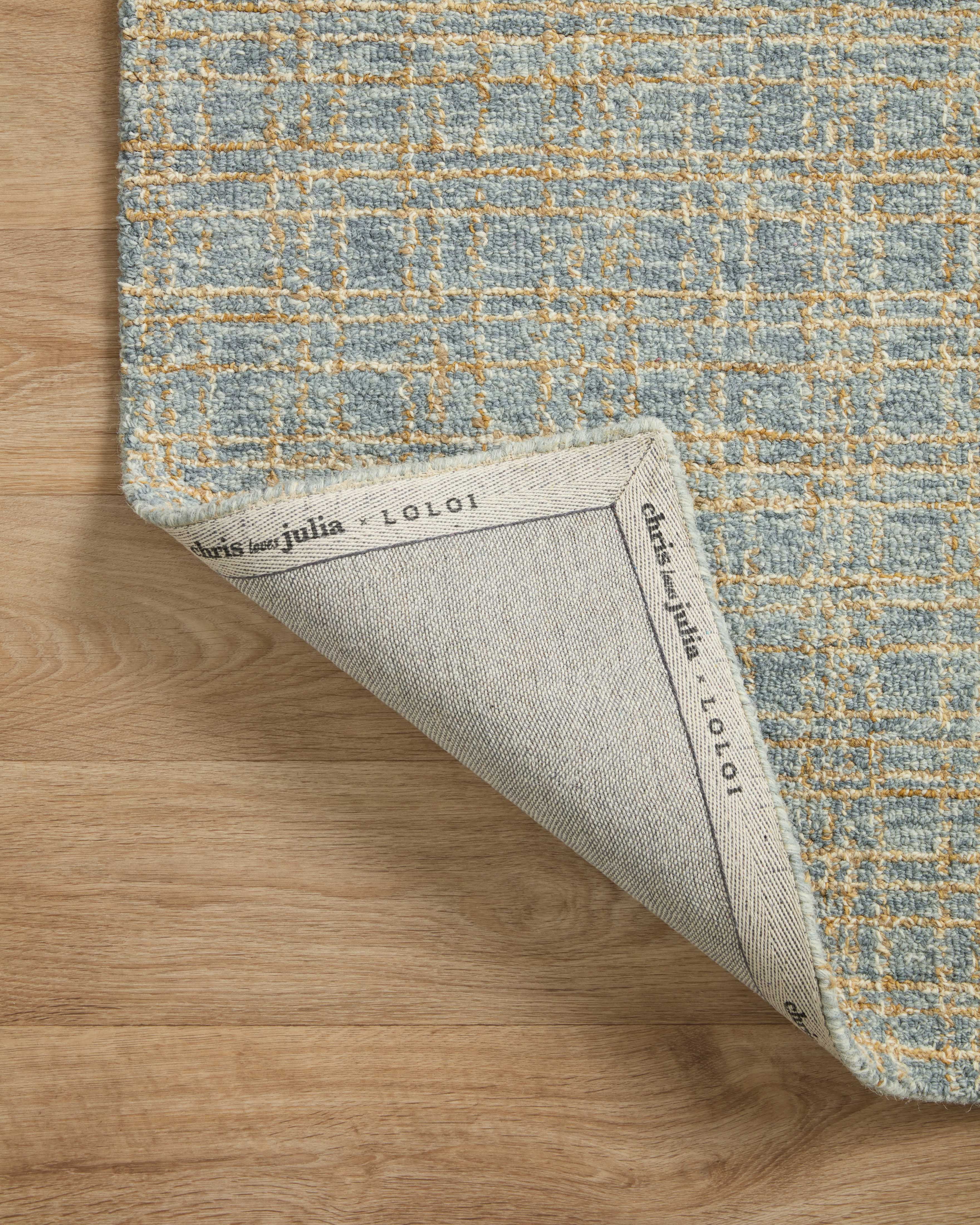 Chris Loves Julia x Loloi Polly Plaid Blue/Sand 7'-9" x 9'-9" Area Rug