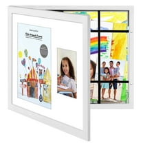 Americanflat 8.5x11 and 4x6 Art Frame for Kids Displays 2 Images - Perfect for Wall Decor - White