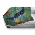 thumbnail image 3 of Dinosaur Soft Flannel Fleece Throw Blanket, Wild Sea Creature Plesiosaurus in Its Underwater Habitat, Cozy Plush for Indoor and Outdoor Use, 60" x 80", Jade Green Navy Blue, by Ambesonne, 3 of 6