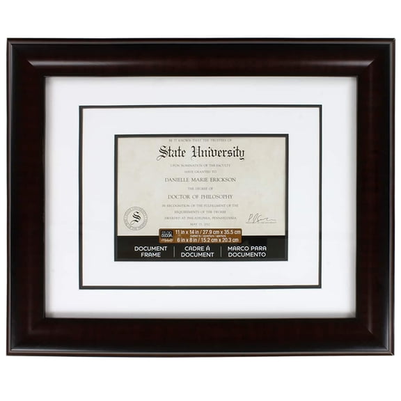 Studio Decor 6" x 8" Mahogany Document Frame with Double Mat, 6 Pack